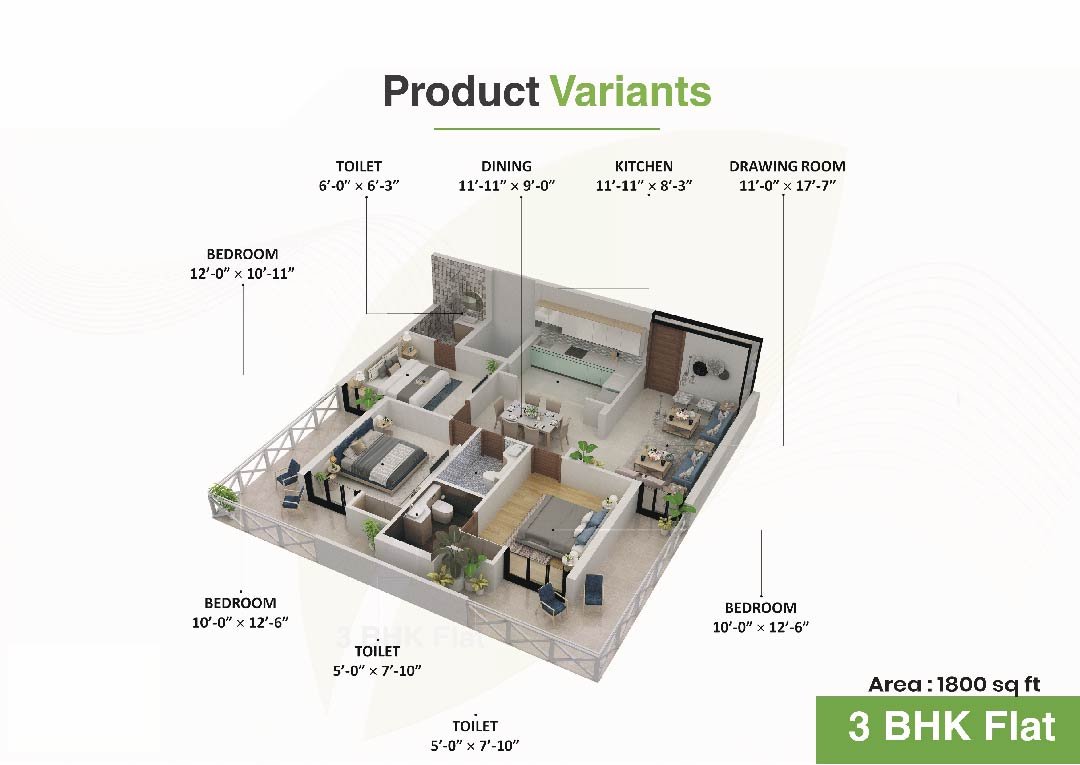 3 bhk Apartment in dehradun